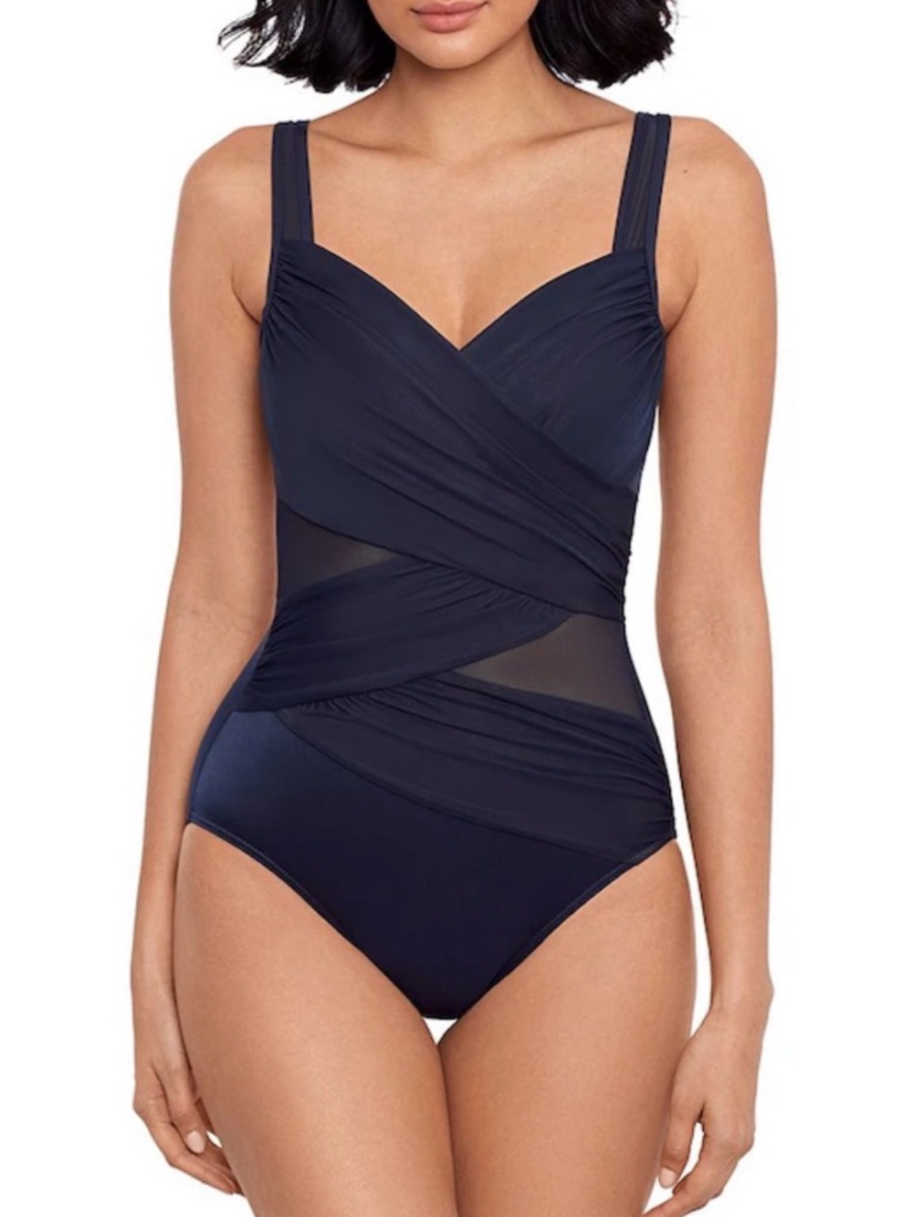 New Miraclesuit Network Madero Underwire Bra Tank One Piece Swimsuit Sz: 14